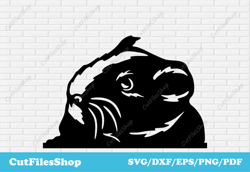 Guinea pig svg for cricut, pets vector images for t-shirt designs, dxf animals for laser cutting, pets dxf, cute animals svg files, funny animals dxf, peeking animals dxf