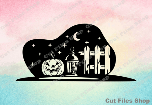 Halloween night, vector image, halloween pumpkin, halloween sticker, tshirt svg, halloween laser cutting