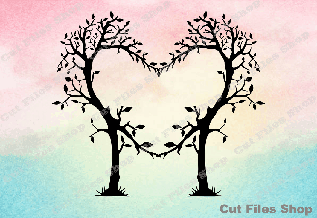 Heart tree for cricut, Valentine's Day svg, love svg, cnc router files, cutting files, vector images