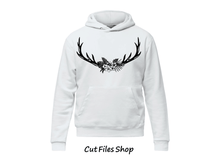 Load image into Gallery viewer, Horns with flowers, Digital files SVG DXF EPS PDF PNG for your ideas, Svg for cricut, Dxf for laser, files for decor making, sticker making, shirts designs svg, Plasma cnc cutting, svg files, free svg files, download dxf files free, sweatshirt svg designs
