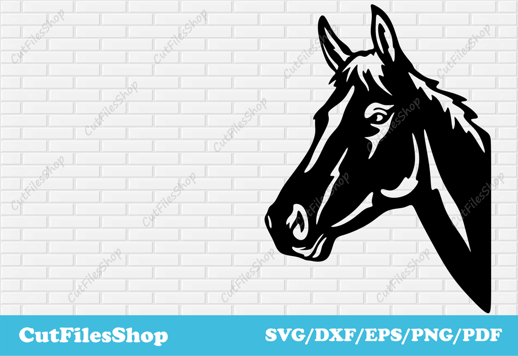 Horse DXF for Laser cutting, Plasma metal cut files, Decor making, CNC files, horse svg, cnc router files, home decor dxf, horse head dxf, farm animals dxf, garden decor dxf, plasma files, cheap dxf svg files, craft cnc files