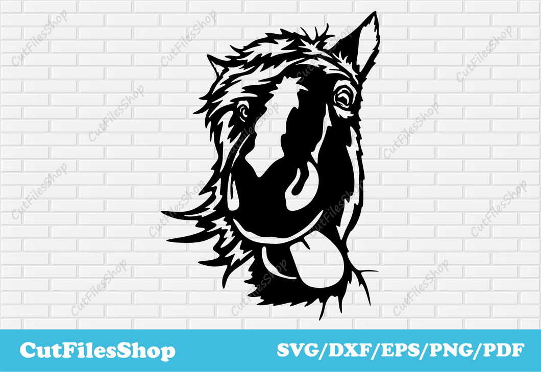 Horse dxf file, cute horse svg, farm animals svg for cricut, dxf files for cnc plasma cutter, horse for cricut, horse cnc files, farm animals dxf