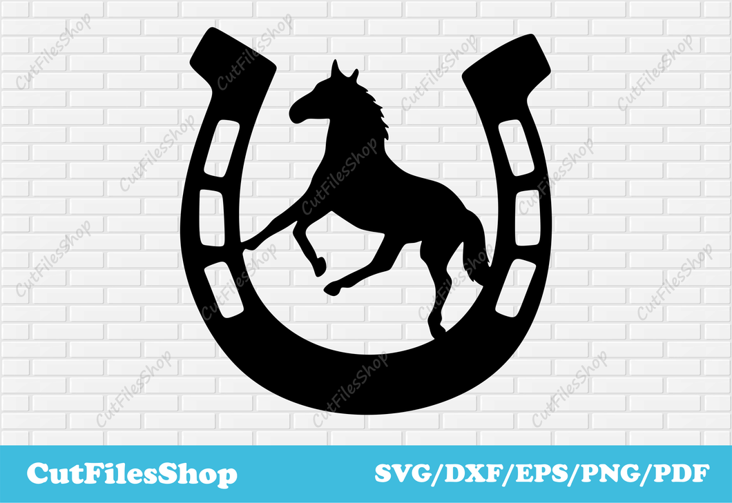 Horseshoe dxf, horse scene dxf, Clipart vinyl plotter, Cricut images, silhouette horse, Horseshoe svg files, Horseshoe vector images