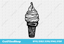 Load image into Gallery viewer, Ice cream svg cut files for cricut, Summer svg, Cricut files, Cut files shop, Ice cream dxf png files, sublimation printing t-shirts, card making png, dxf for plasma cnc, download vector images, summer time svg
