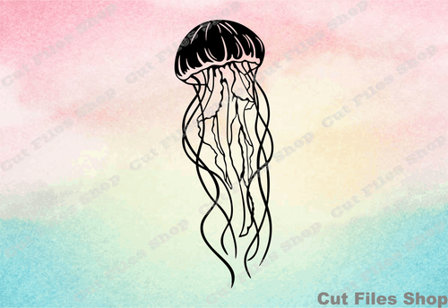 Jellyfish cut file, jellyfish svg, files for cricut, dxf for laser - Cut files shop