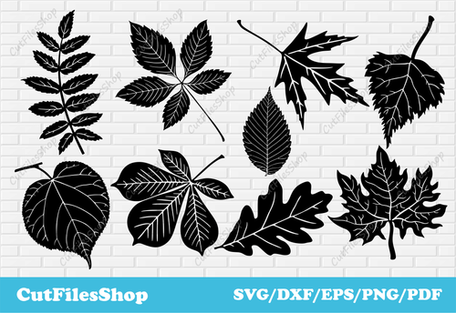 Leaves svg dxf cut files, Plasma cutting art, leaf png, cricut files, dxf laser cut metal, decor metal dxf, wall art dxf svg, Cut Files Shop, svg for cnc, leaf svg dxf, wall decor dxf, summer svg, love svg, laser engraving files, shirts svgб maple leaf  svg, oak leaf dxf, Download vector images