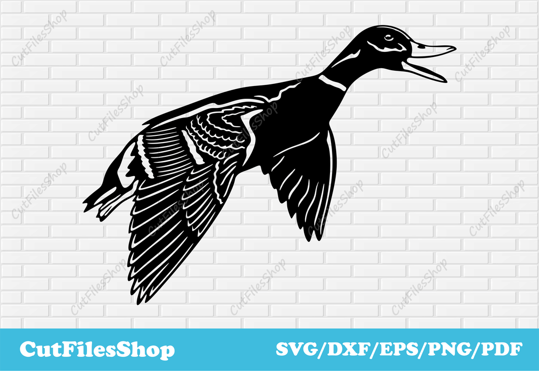 Mallard dxf cut file, svg files for cricut, plasma cnc files, laser cutting files, png for shirts, duck dxf file, cut files shop, duck scene dxf, dxf scene images, svg art images