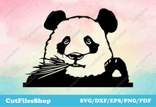 Load image into Gallery viewer, Panda SVG cut file for cricut, peeking animals, files for cnc laser cutting, cute animals svg, vector animals
