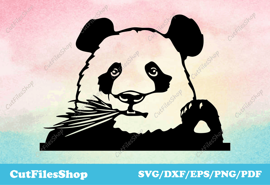 Panda SVG cut file for cricut, peeking animals, files for cnc laser cutting, cute animals svg, vector animals