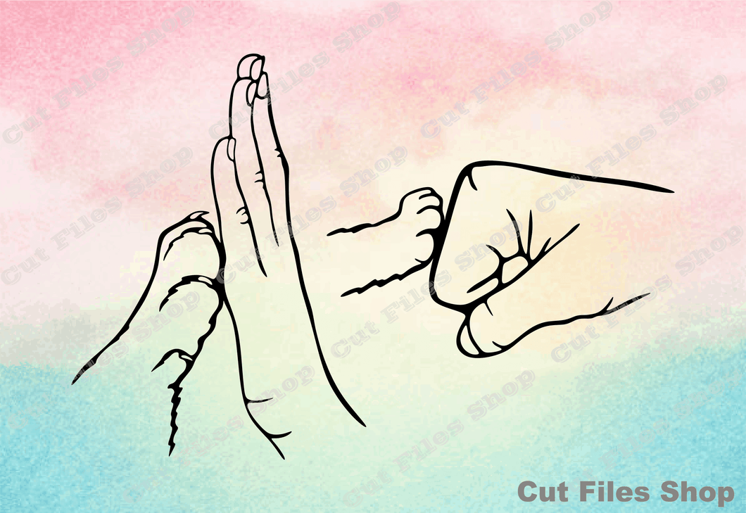 Paw and hand svg cut files, svg cut files for cricut, dog paw svg, cat paw svg, friendship svg, friend svg, paw print svg, dog lover svg