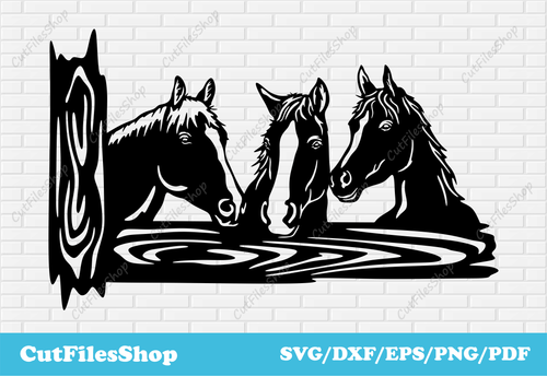 Peeking horses dxf for laser cutting, Craft machine files, Svg horses for cricut, Horse dxf, horses dxf for plasma, farm animals dxf, horse scene dxf, horse decor dxf, horse for laser cnc, peeking animals dxf