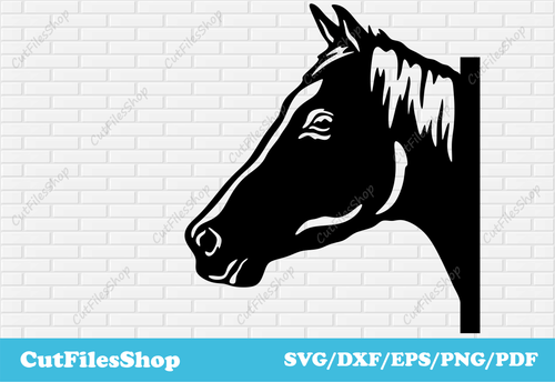 Horse dxf for laser cut, Plasma CNC cutting files, Svg for cricut, metal decor dxf for cnc, Horse decor dxf, horse dxf, horse svg, peeking horse dxf, horse for plasma, horse cnc files, farm animals dxf, free dxf files, free cnc files, free decor horse dxf