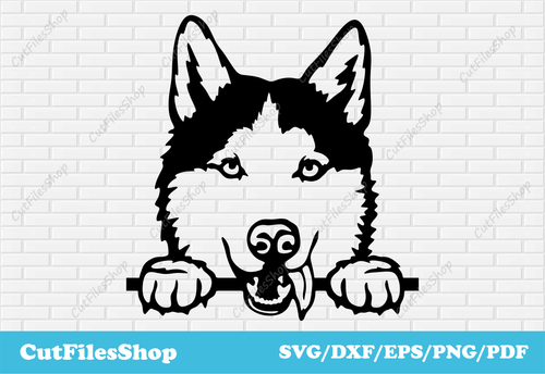 Peeking husky svg for cricut, Vinyl Cutting files, DXF Dogs for laser cut, T-shirt Designs, Peeking husky svg, Peeking dogs dxf, Free Svg files, peeking husky dxf, cute dogs svg, funny dogs svg, free dogs vector, free svg for cricut, svg craft, svg designs, paper cutting svg, free svg design
