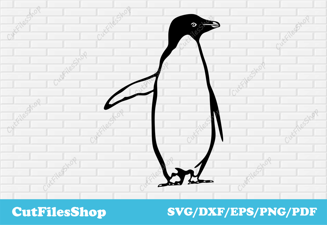 Penguin dxf for laser cutting, T-shirt designs, Svg for cricut, Silhouette, Scan n cut, Plasma cutting, wall decor making dxf, penguin for cricut, penguin vector art, cut files shop