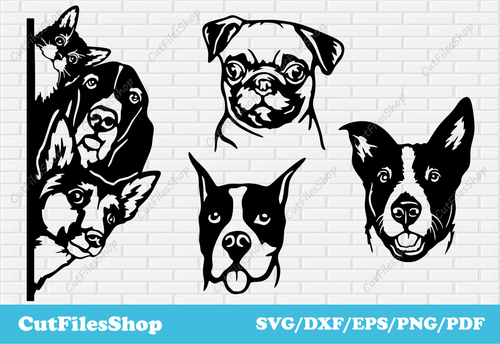 Peeking pets for cricut, pets for t- shirt designs, DXF dogs for cutting, Dog vector for cricut designs, cat for cricut, dogs svg for cricut, dogs art for shirts print, gifts making svg, sublimation print, cute dogs svg