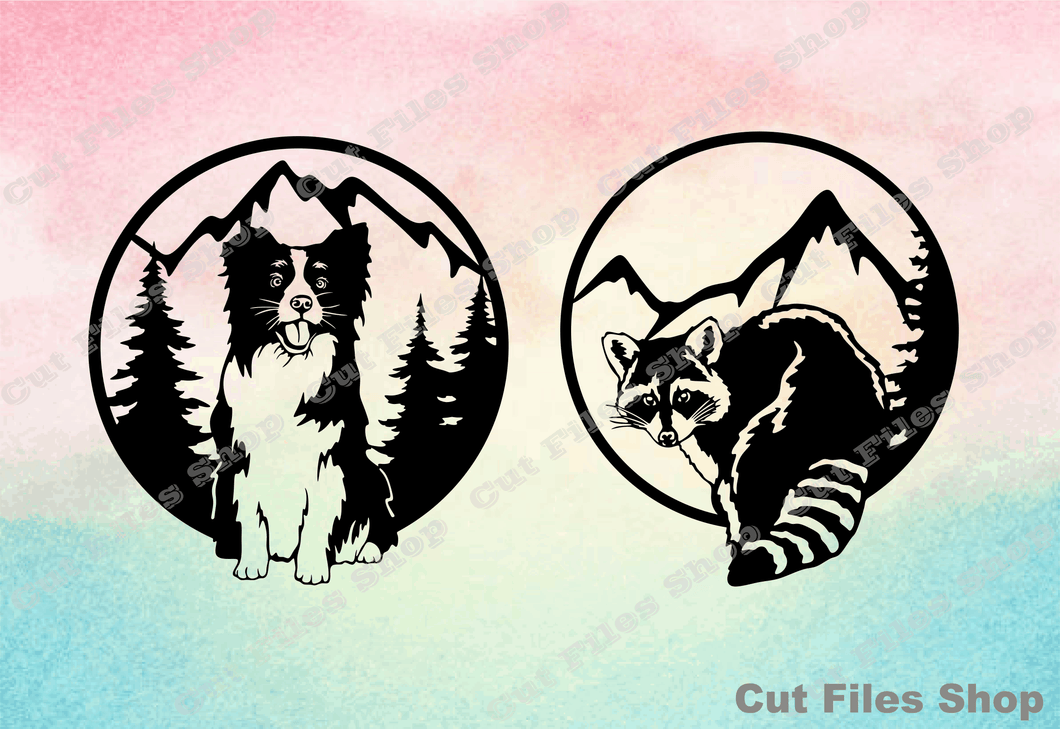 Pets cut files, dog for cricut, Raccoon svg, cut file for laser, silhouette files, animals for kids