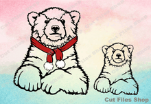 Load image into Gallery viewer, Polar bear, bear for cricut, tshirt png, svg cuts, svg files for cricut, dxf for laser, cricut svg files
