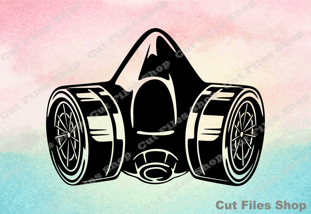 Respirator vector, respirator cut file, silhouette svg, tshirt svg