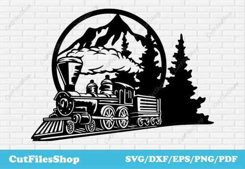 Christmas train svg, train svg for cricut, Retro train dxf for laser cutting, Svg cutting files train for cricut, T-shirt designs, Crafting machine files, retro train vector, vintage train dxf files, vintage train svg files, vintage train for cricut