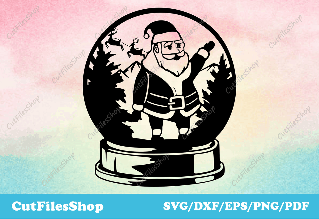 Santa Claus dxf, Svg image download, DXF for laser cutting, SVG for cricut, Silhouette files