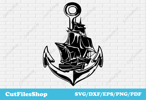 Anchor svg files, ship dxf files, cutting files dxf, plasma files, dxf for cnc, ship svg files, cut files, eps files, designs t shirt, free dxf files, download dxf, png files t shirt