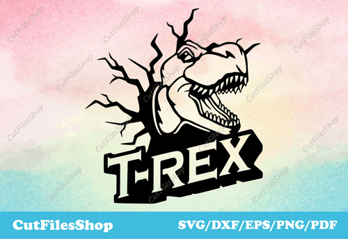 T-rex for cricut, svg designs for t-shirt, dinosaur svg file, download svgs files, Collection svgs files for cricut, Dxf files for laser/plasma cutting, vector designs for t-shirt, vector images, vinyl cutting file, svg Bundle, Cnc dxf file