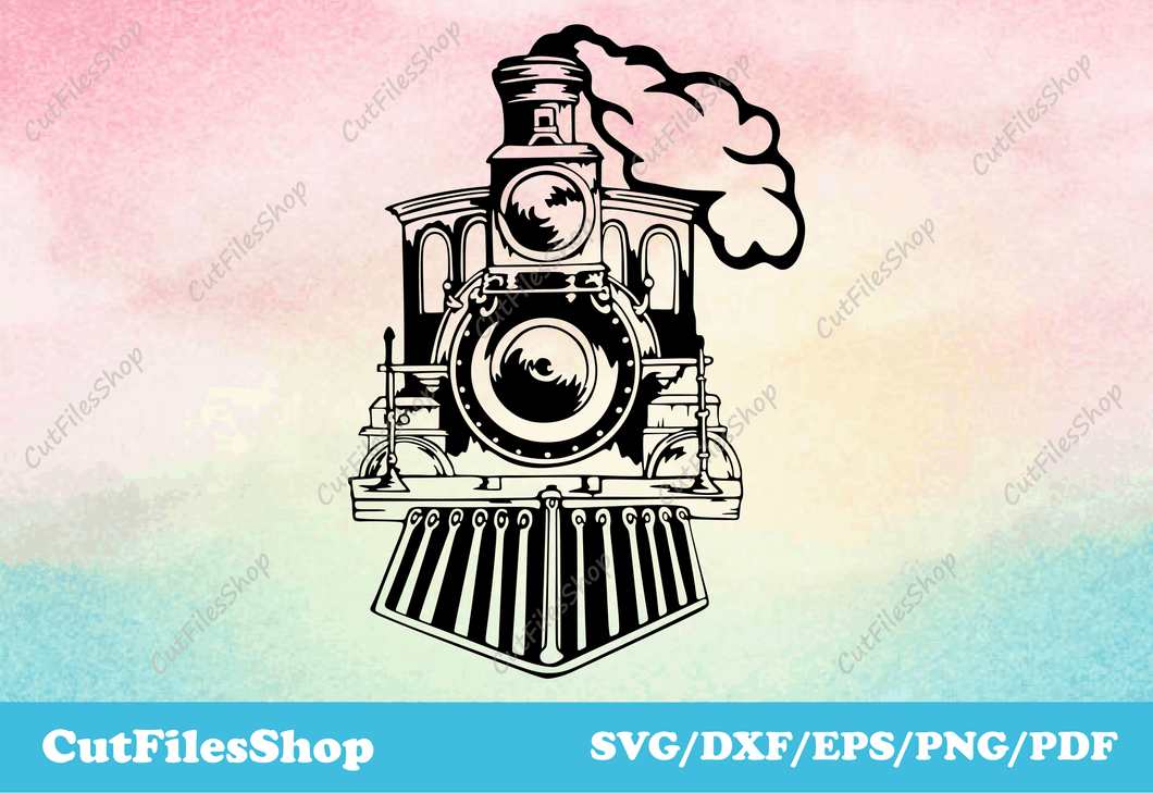 Train vector svg, scrapbooking png files, cricut designs, t-shirt svg, cricut train, Dxf cutting files, svg silhouette images, SVG cutting files for ScanNCut, DXF for laser cutting, cnc files for metal cutting, DXF For CNC