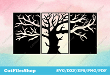 Load image into Gallery viewer, Dxf Art Files, Tree of life dxf, Metal Wall Art DXF Files, CNC Cutting Designs, dxf cad file download, Clip Art Cnc Metal Art, tree dxf files
