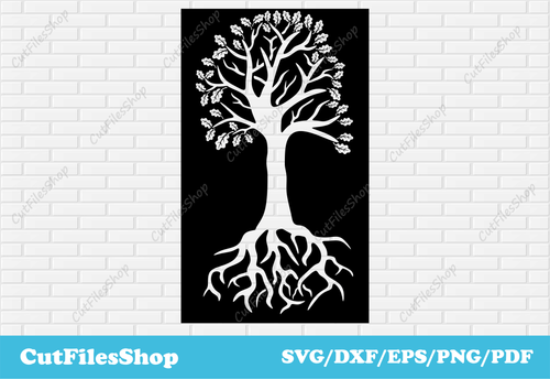 Tree dxf files for laser cut, Svg file for cricut, Dxf for cnc Plasma cutting, Cut files, tree dxf, tree svg, tree for laser, tree cnc, panels tree dxf file, Panels tree for laser cut, plasma cut panels, laser cut panels