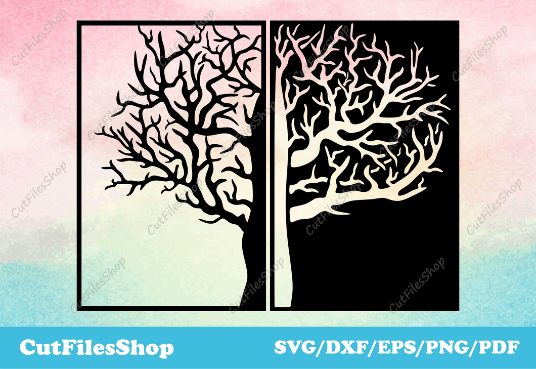 Tree of life dxf file, tree dxf files, dxf wall panels, svg vector for cricut, laser cut panels dxf