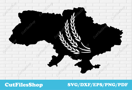 Ukraine map svg, vector images for t shirt designs, dxf for laser cut, Silhouette files, Ukraine png, Ukraine dxf, Ukraine vector images, vector for shirt, dxf for cnc, dxf images
