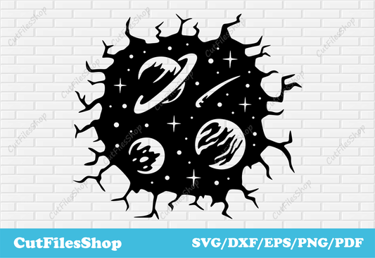 Universe svg for cricut, Wall decor making, laser cutting metal, vinyl cut files, svg crafts, cut files, planet dxf svg, stars svg for cricut, decor dxf, digital download svg dxf, free svg files, free vector download
