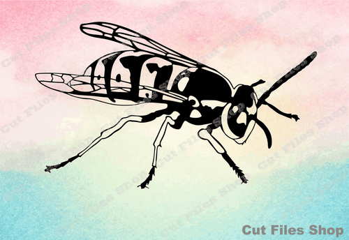 Wasp svg, insect vector, dxf cut file, dxf for plasma, glowforge files, laser cutting files