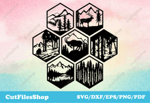 Load image into Gallery viewer, Custom DXF files, dxf files for laser cut decor, Silhouette cameo files, Plotter files, nature dxf, wildlife svg
