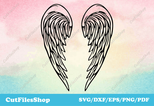 Metal & Wood Art and Wall Decor Ideas for cutting, Dxf files for CNC Plasma, Cool Designs for CNC Machines Laser, Plasma and Waterjet, SVG for Cricut, Wings svg cut files for Silhouette Cameo & Cricut, DXF cutting files, dxf for cnc