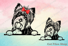 Load image into Gallery viewer, Dog SVG for cricut, PNG for sublimation, dog digital download, Peeking dog, cute dog svg, vector files, DXF for CNC, SVG bundle, dog illustration
